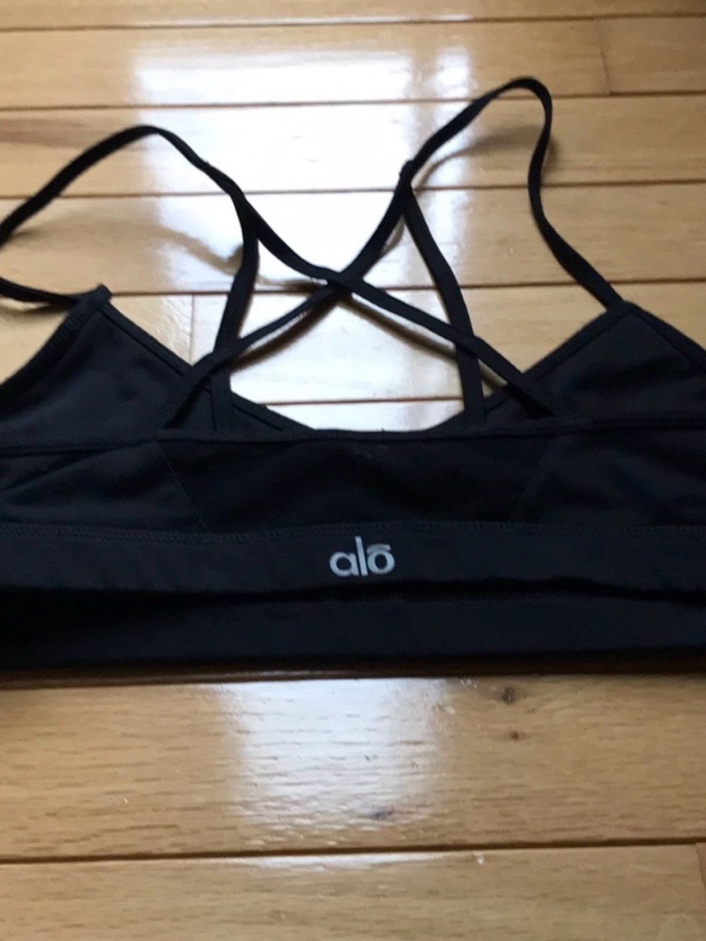 ALO Yoga Black Strappy Crisscross Sports Bra
